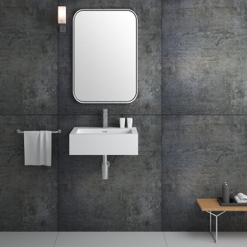 Lavabo rectangulaire suspendu Blanc mat - Kongo