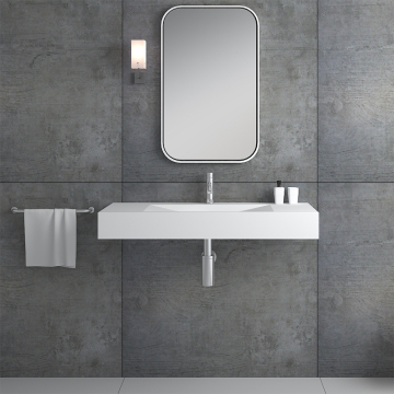 Lavabo rectangulaire suspendu Blanc mat - Kivu