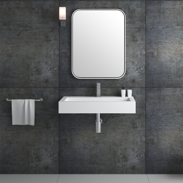 Lavabo rectangulaire suspendu Blanc mat - Beni