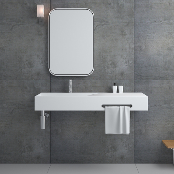 Lavabo rectangulaire suspendu Blanc mat - Gandajika