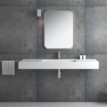 Lavabo rectangulaire suspendu Blanc mat - Kamoto