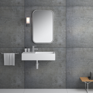 Lavabo rectangulaire suspendu Blanc mat - Kasaï