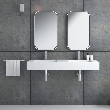 Lavabo rectangulaire suspendu Blanc mat - Maniema