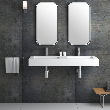 Lavabo rectangulaire suspendu Blanc mat - Lodja