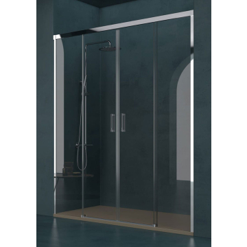 Paroi de douche portes coulissantes chromé avec profilés en aluminium chromé