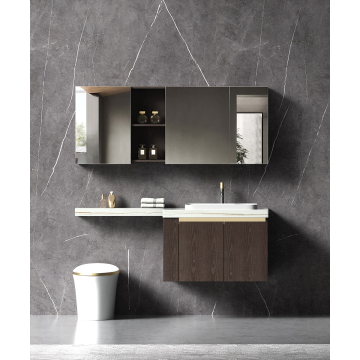 Meuble de salle de bain Marron Kanpur - 150 cm