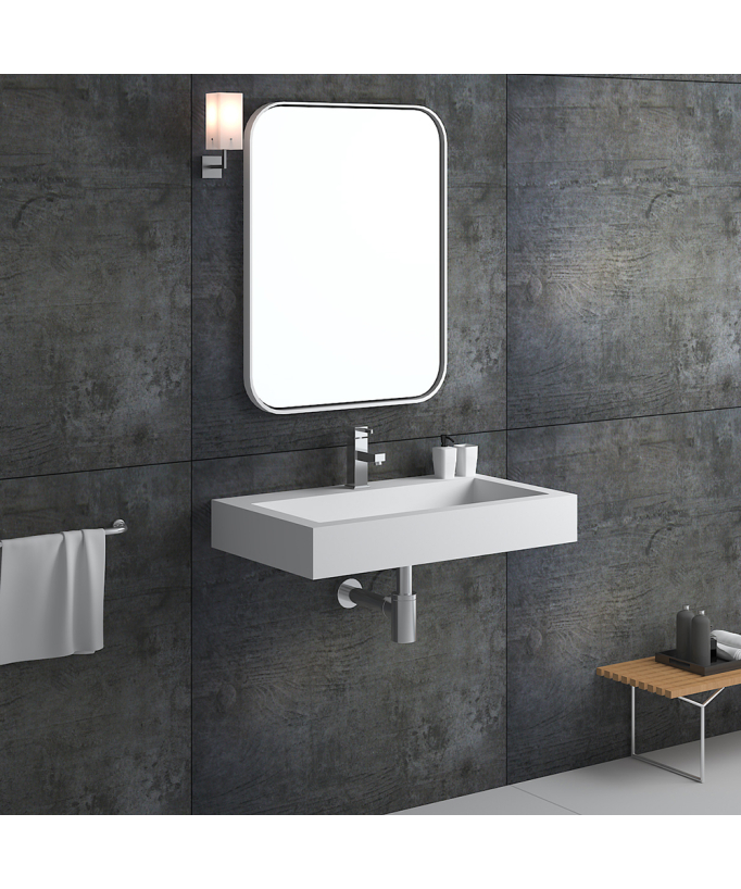 Lavabo rectangulaire suspendu Blanc mat - Beni