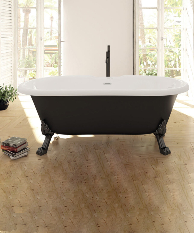 Baignoire en îlot style rétro Victoria - Noir