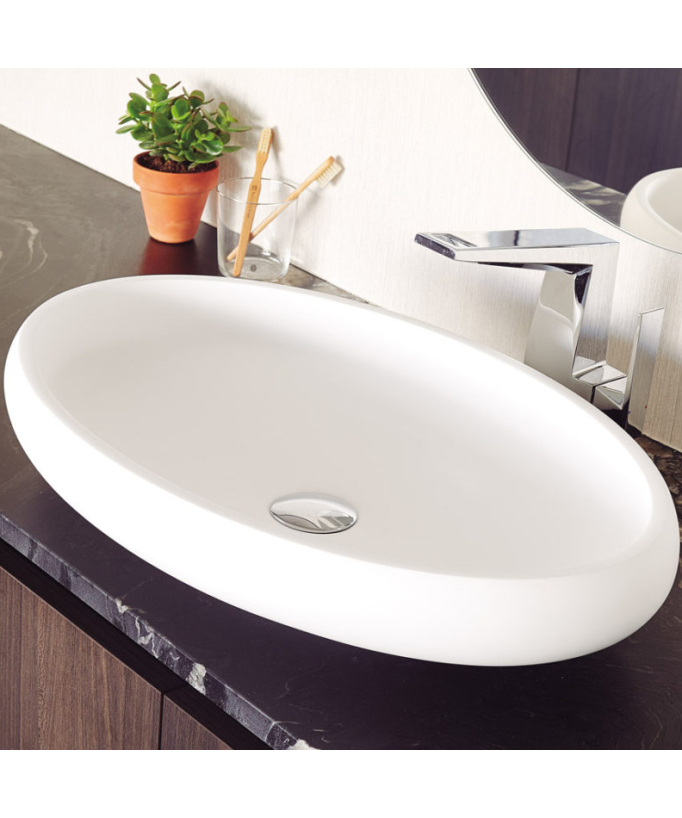 Vasque ovale en solid surface Eslida - Blanc