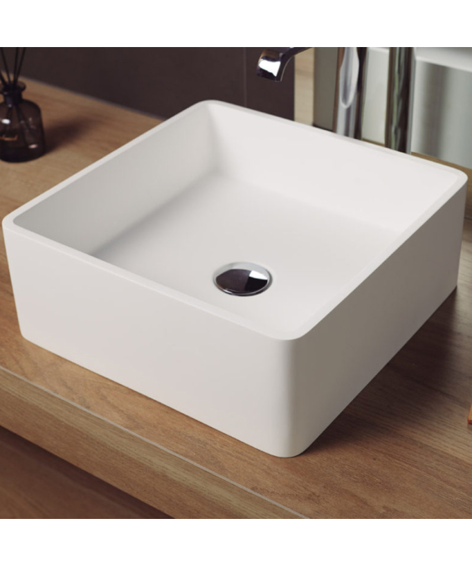 Vasque carrée moderne Artana - Blanc 40 cm