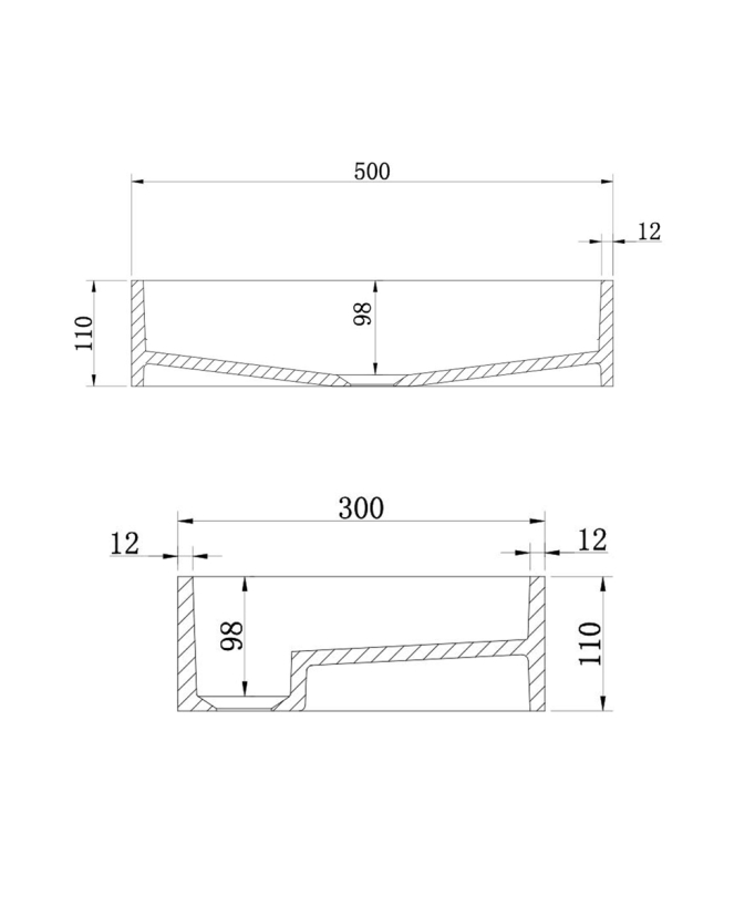 Vasque rectangulaire à poser Blanc mat - Shanga