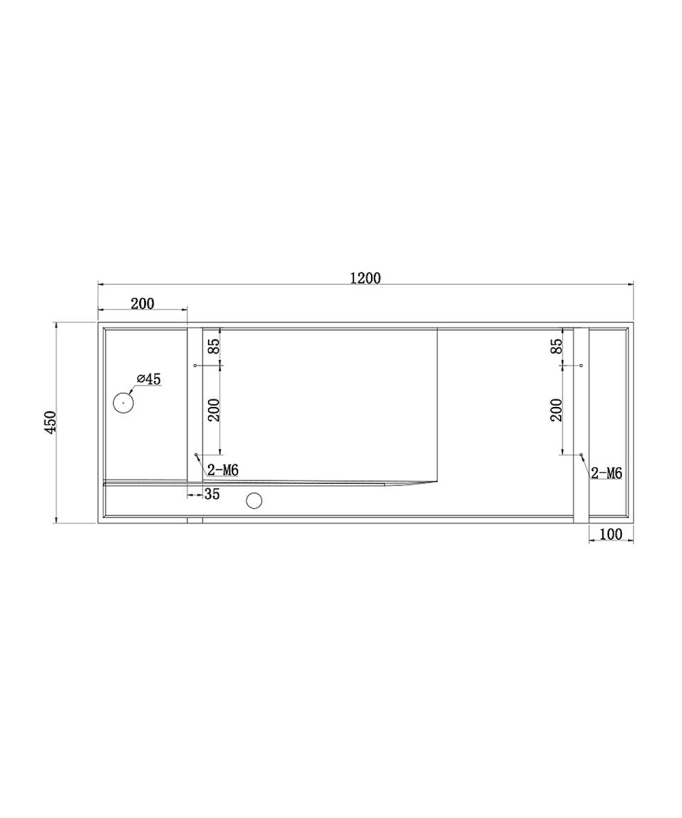 Lavabo rectangulaire suspendu Blanc mat - Gandajika