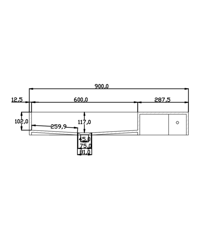 Lavabo rectangulaire suspendu Blanc mat - Bandundu