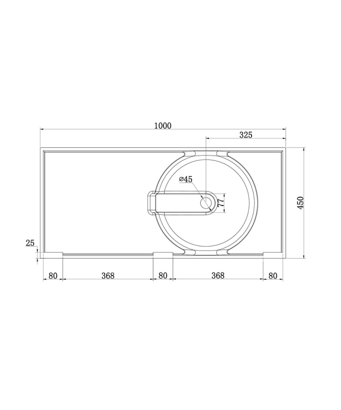 Lavabo rectangulaire suspendu Blanc mat - Uele