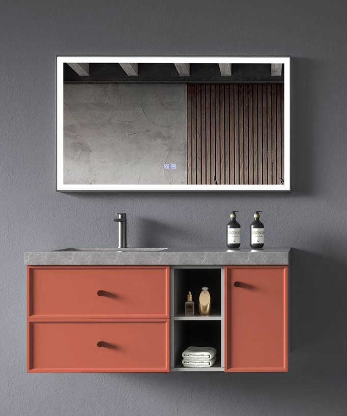 Meuble de salle de bain Orange Delhi - 120 cm