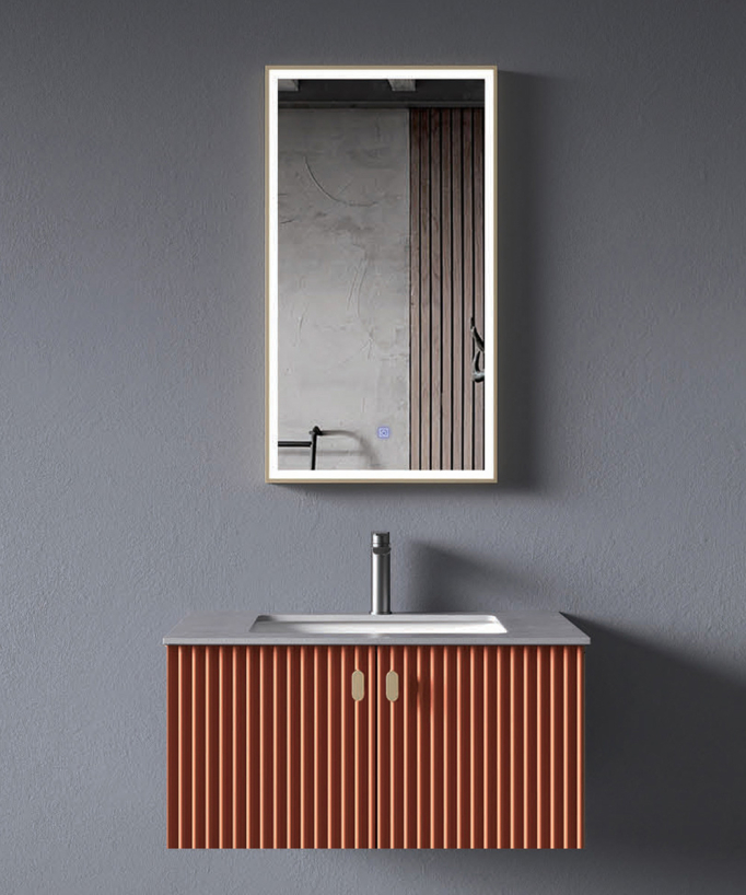 Meuble de salle de bain Orange 2 portes - Bombay