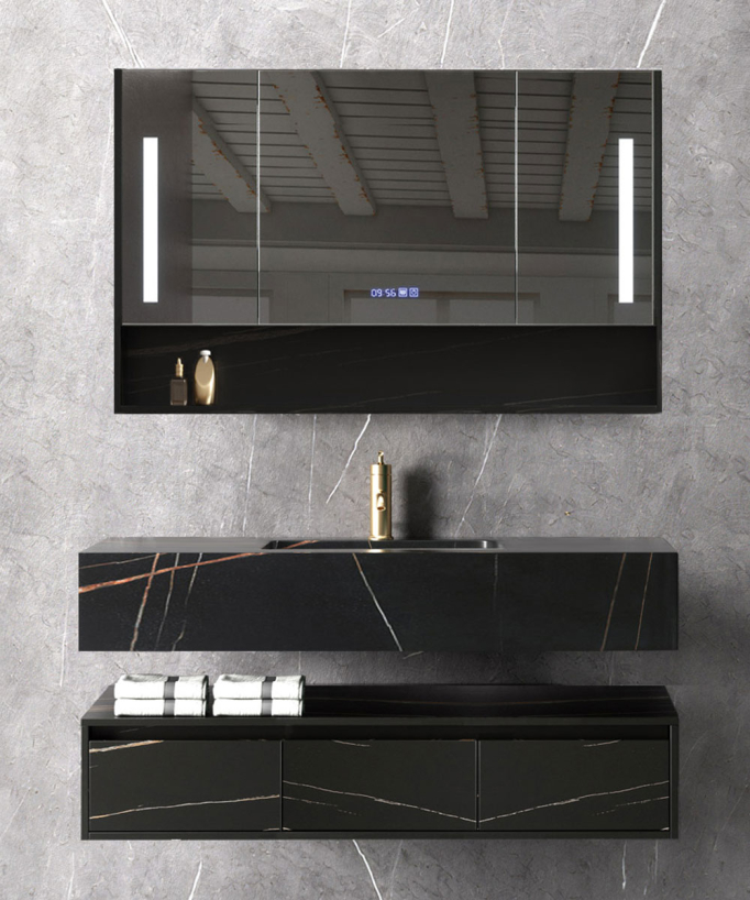 Meuble de salle de bain Noir Madras - 120 cm