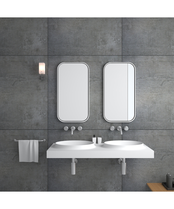 Lavabo rectangulaire suspendu Blanc mat - Mongala