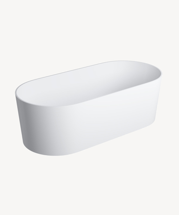 Baignoire ilot blanc mat de forme ovale 