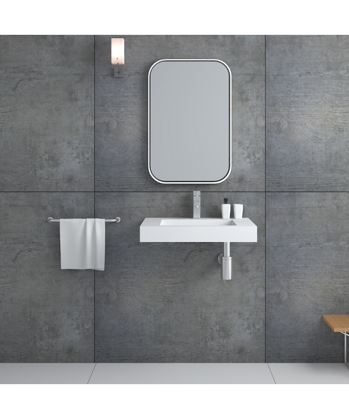 Lavabo rectangulaire suspendu Blanc mat - Kwilu