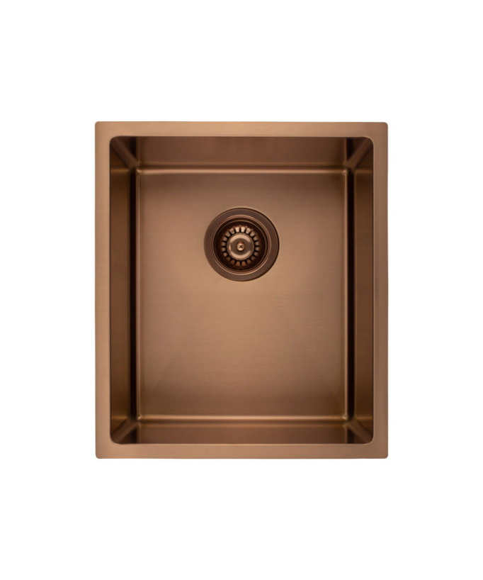 Évier de cuisine simple  380 mm - cuivre brossé - Balsa