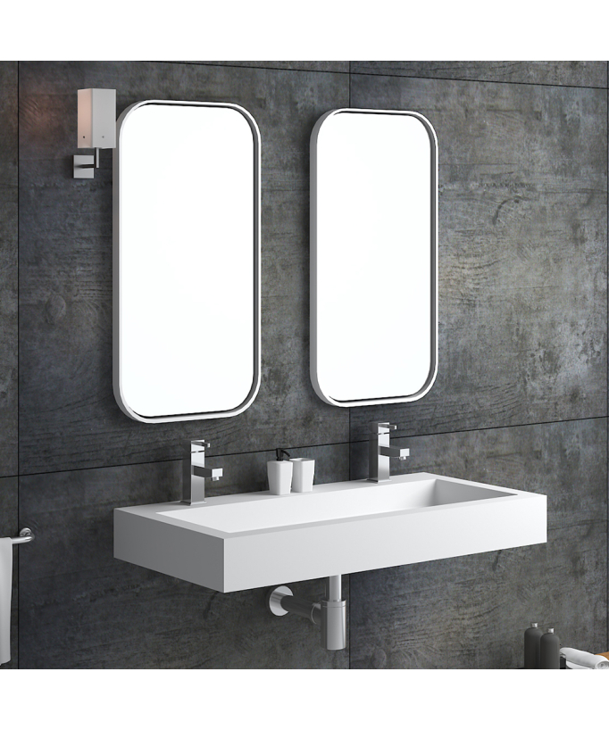 Lavabo rectangulaire suspendu Blanc mat - Buta