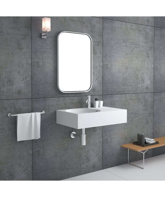 Lavabo rectangulaire suspendu Blanc mat - Lomami