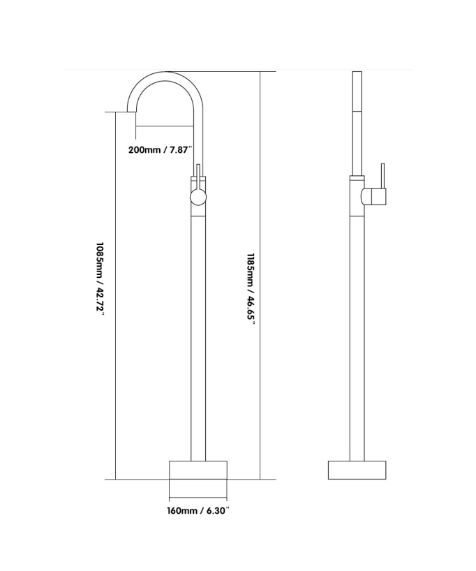 Robinet mitigeur bain monocolonne - Corbeau