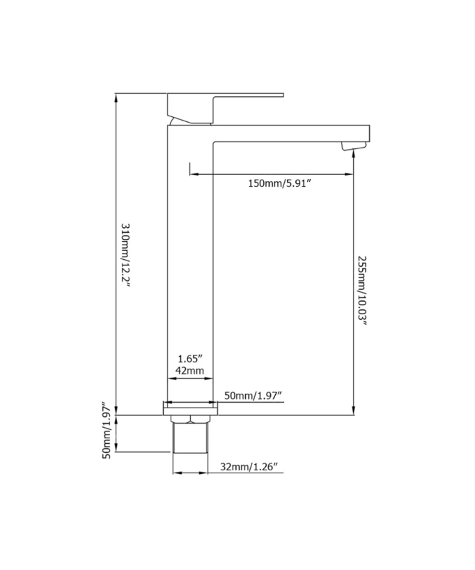 Robinet mitigeur lavabo surélevé Nickel brossé - Sirius