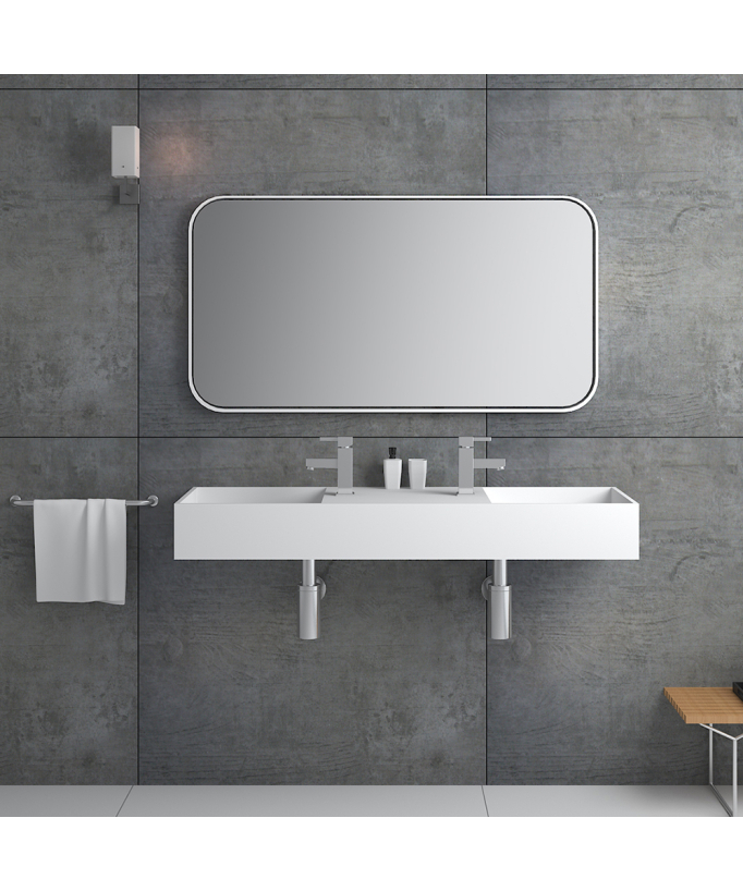 Lavabo rectangulaire suspendu Blanc mat - Katango