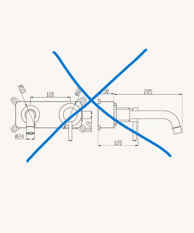 Mitigeur lavabo mural - Corbeau