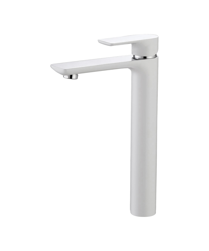 Robinet mitigeur vasque Blanc & Chromé - Nunki