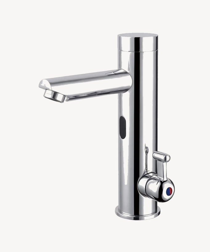 Robinet lavabo automatique moderne, eau froide et eau chaude Chromé - Pula
