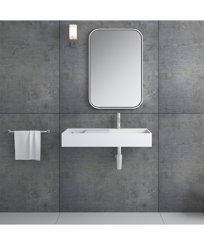 Lavabo rectangulaire suspendu Blanc mat - Tshopo