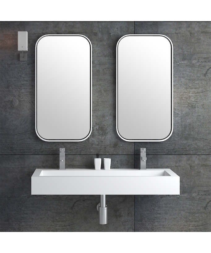 Lavabo rectangulaire suspendu Blanc mat - Buta