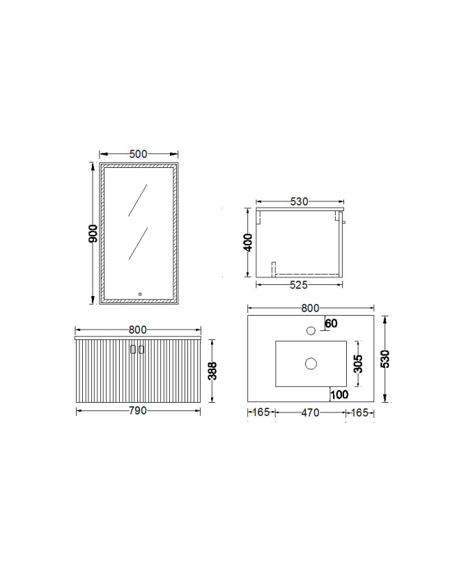 Meuble de salle de bain Orange 2 portes - Bombay