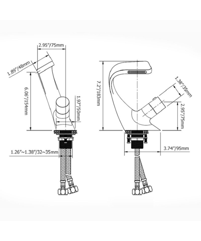 Robinet mitigeur lavabo design Doré brossé - Hydra