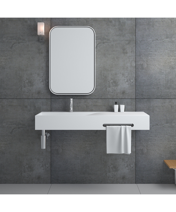 Lavabo rectangulaire suspendu Blanc mat - Gandajika