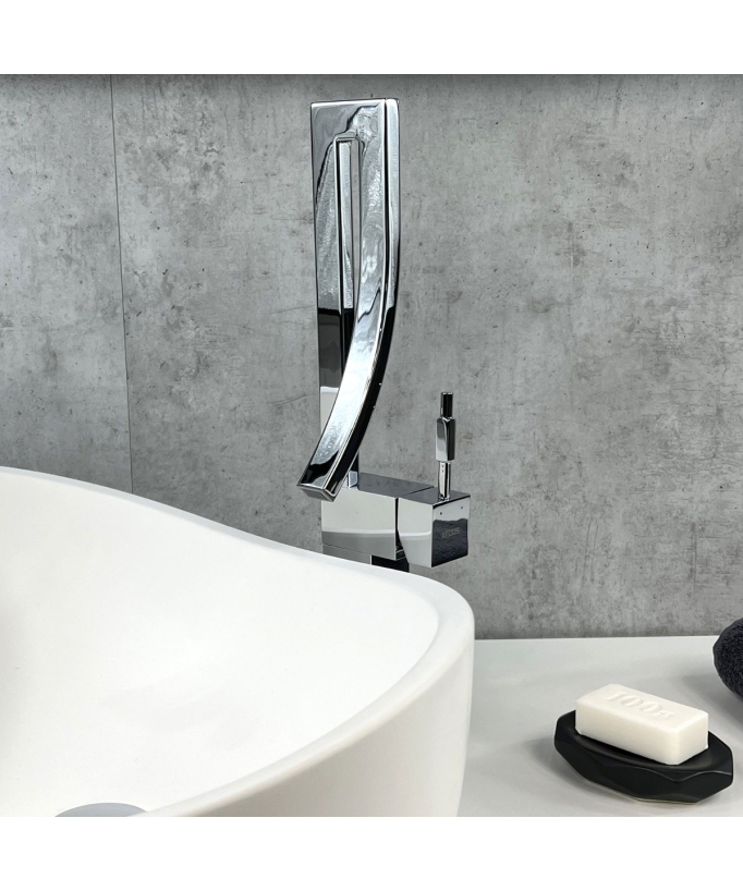 Robinet mitigeur de salle de bain en laiton chromé