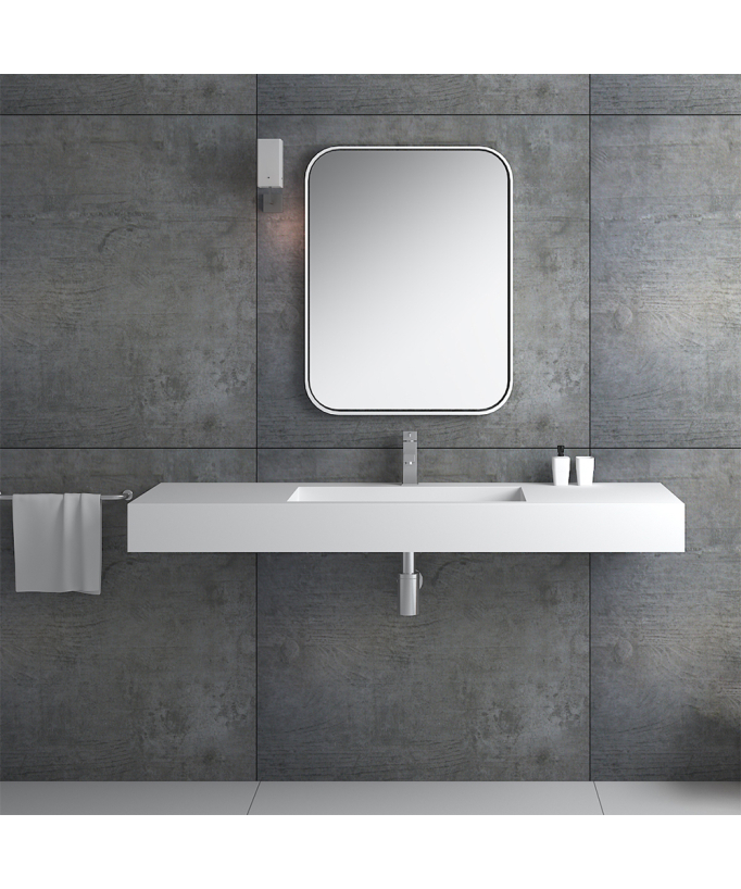 Lavabo rectangulaire suspendu Blanc mat - Kamoto