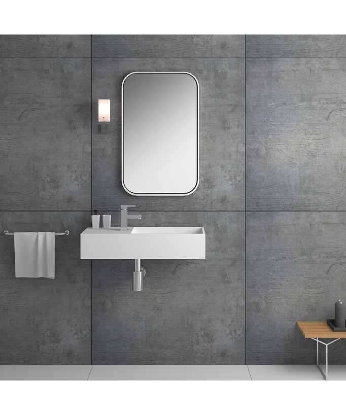 Lavabo rectangulaire suspendu Blanc mat - Kasaï