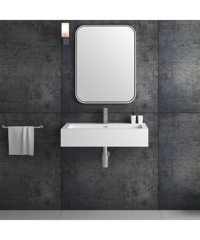 Lavabo rectangulaire suspendu Blanc mat - Zongo