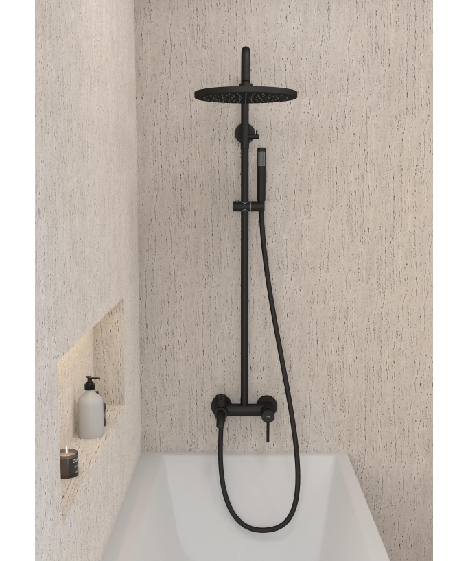 Colonne douche et baignoire Corbeau doré brossé

