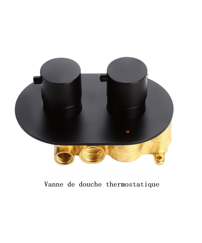 Système de douche thermostatique ronde - barre de douche - 200 mm